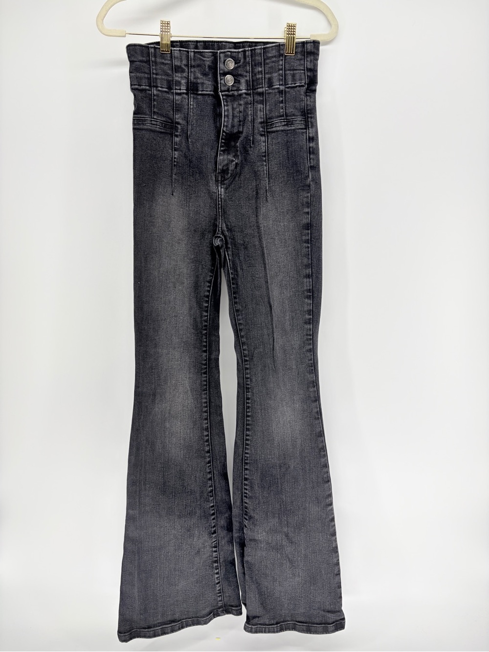 We the Free Jayde High Waist Black Flare Jeans - Women Sz 28